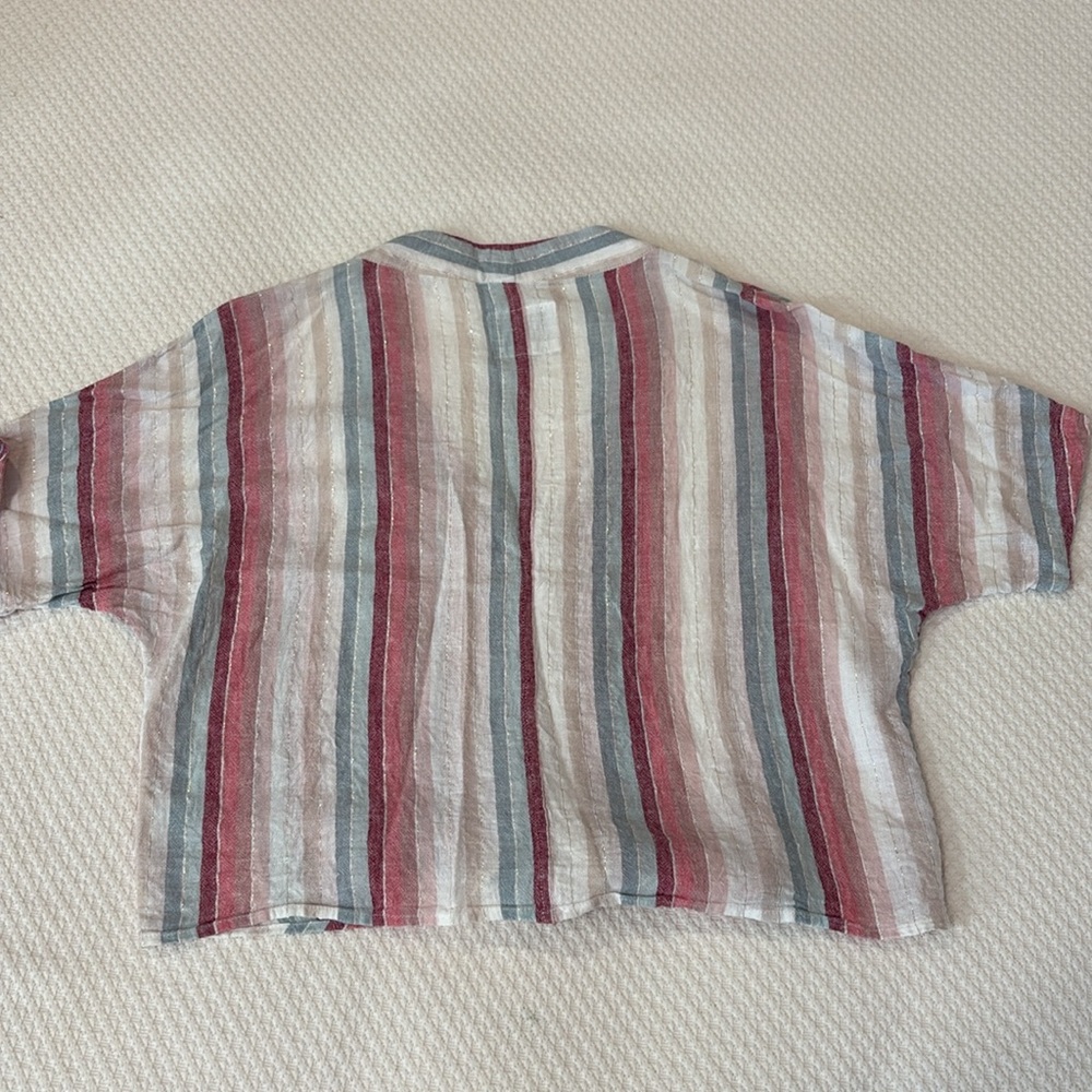 Rails linens Striped Button-Down Tie-Front Top - Picture 3 of 5